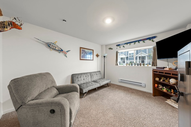 846 Briar Glen Ct, Hampshire, IL 60140 - living area featuring a baseboard heating unit and carpet