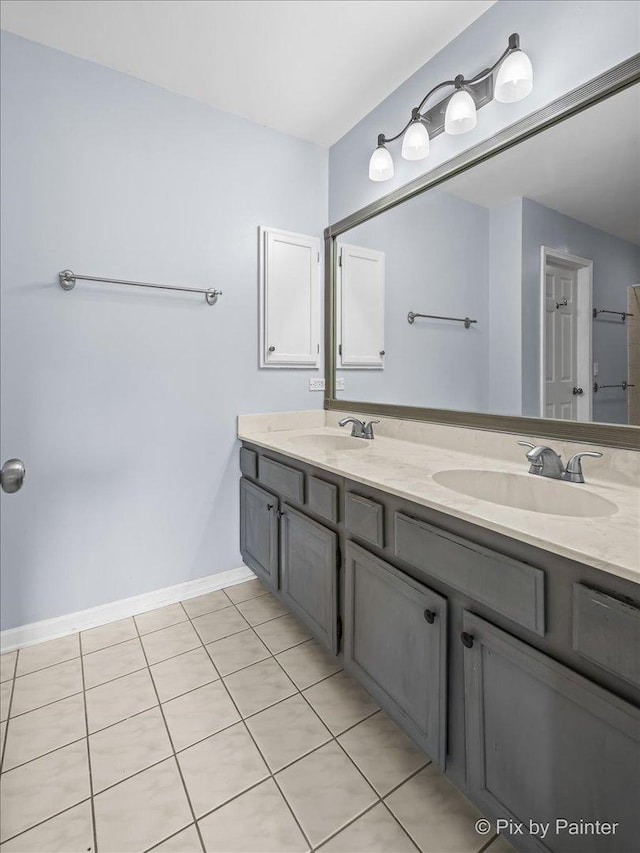 218 Foxmoor Rd, Fox River Grove, IL 60021 - full bathroom with double vanity and tile patterned floors