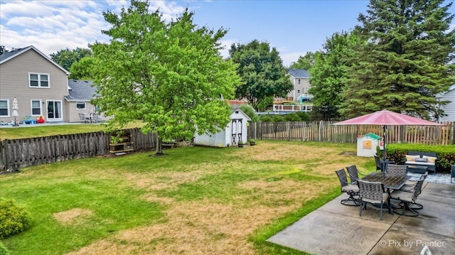 218 Foxmoor Rd, Fox River Grove, IL 60021 - fenced backyard featuring a shed and a patio area