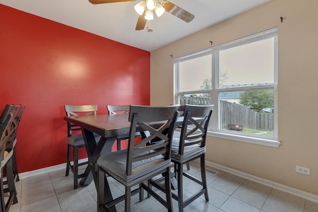 1929 Diamond Head Trl, Pingree Grove, IL 60140 - dining area with healthy amount of natural light, a ceiling fan, and light tile patterned flooring
