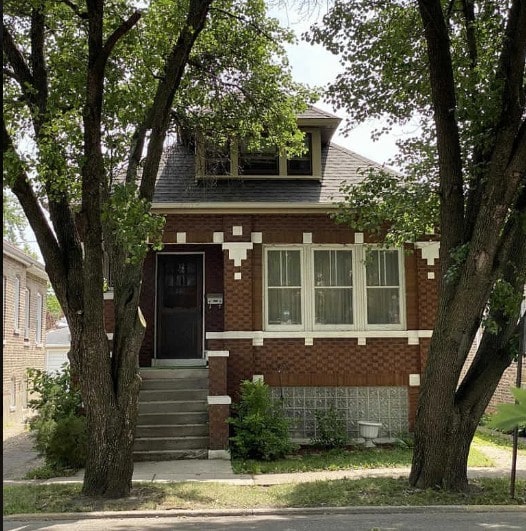 2411 Ridgeland Ave, Berwyn, IL 60402 - view of front of property with brick siding, entry steps, and a shingled roof