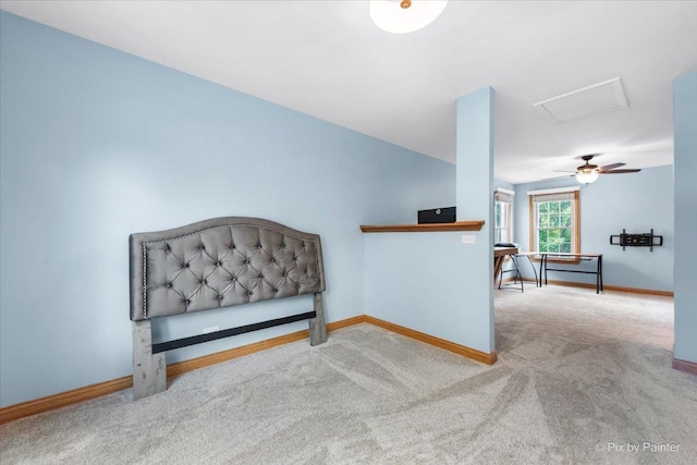 906 Ridgewood Dr, Cary, IL 60013 - living area with carpet and attic access