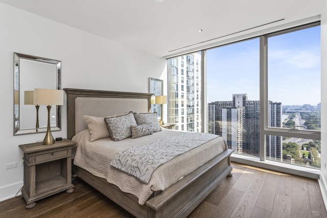 363 E Wacker Dr Unit 2503, Chicago, IL 60601 - bedroom with multiple windows, wood finished floors, a city view, and floor to ceiling windows