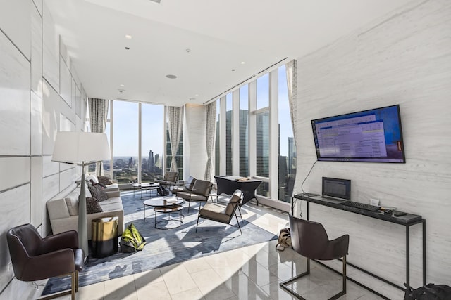363 E Wacker Dr Unit 2503, Chicago, IL 60601 - community lobby featuring floor to ceiling windows and recessed lighting