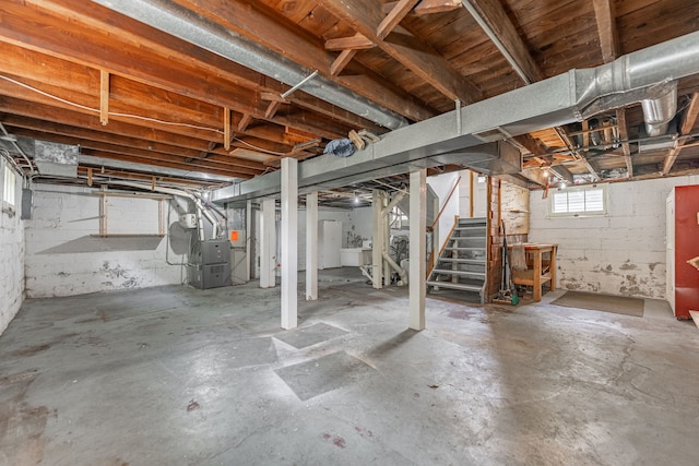 2326 Hancock St, Rockford, IL 61103 - below grade area with stairs and heating unit