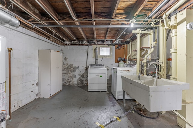 2326 Hancock St, Rockford, IL 61103 - basement with washer and dryer and a sink