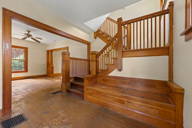 2326 Hancock St, Rockford, IL 61103 - stairs featuring wood finished floors and a ceiling fan