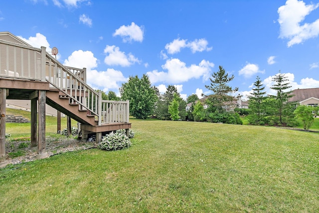 1285 Mallard Ln, Hoffman Estates, IL 60192 - view of green lawn with stairway and a deck