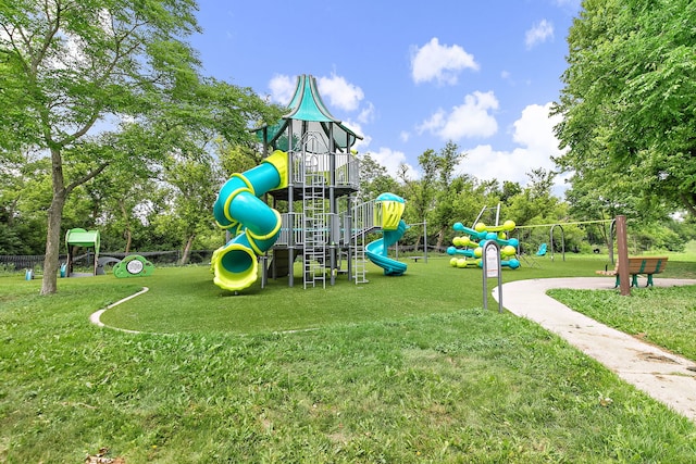 1285 Mallard Ln, Hoffman Estates, IL 60192 - community play area with a lawn and view of scattered trees