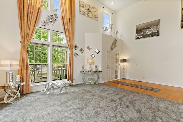 1285 Mallard Ln, Hoffman Estates, IL 60192 - entrance foyer with a towering ceiling and wood finished floors
