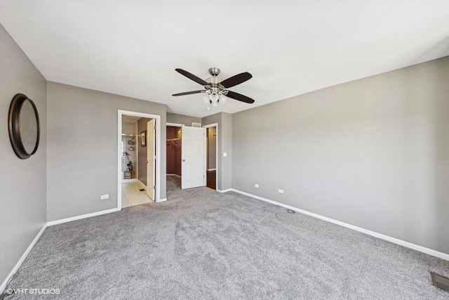 10589 153rd Pl, Orland Park, IL 60462 - unfurnished bedroom featuring carpet flooring, a walk in closet, and ceiling fan