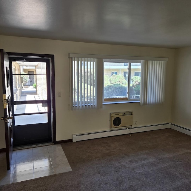 1041 N NW Hwy Unit A4, Park Ridge, IL 60068 - carpeted foyer entrance featuring a baseboard radiator and tile patterned flooring