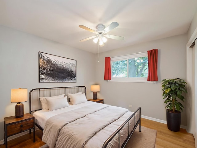 235 S Cedar St, Palatine, IL 60067 - bedroom with light wood-style floors and a ceiling fan