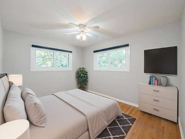 235 S Cedar St, Palatine, IL 60067 - bedroom with multiple windows, light wood-style floors, and ceiling fan