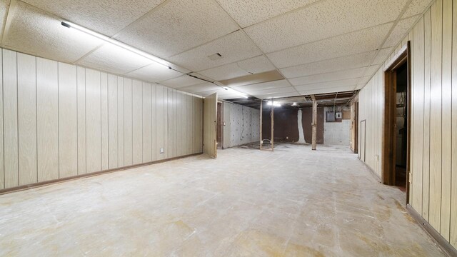 4209 Rotary Rd, Rockford, IL 61109 - finished basement with a paneled ceiling and wooden walls