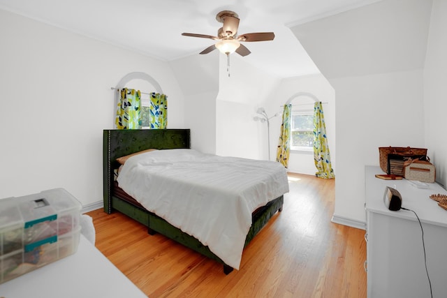 9146 S Hamilton Ave, Chicago, IL 60643 - bedroom featuring light wood finished floors, a ceiling fan, and lofted ceiling