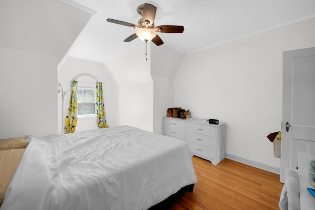 9146 S Hamilton Ave, Chicago, IL 60643 - bedroom featuring light wood-style flooring, a ceiling fan, and ornamental molding