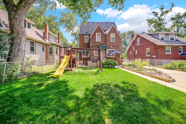 9146 S Hamilton Ave, Chicago, IL 60643 - back of property featuring a playground, a residential view, and brick siding