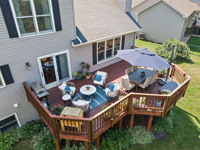 105 Devonshire Dr, Dekalb, IL 60115 - deck featuring outdoor dining space and an outdoor hangout area