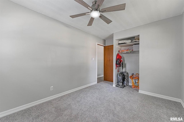 145 White Ave, Lincoln, IL 62656 - unfurnished bedroom featuring carpet floors, a closet, and ceiling fan