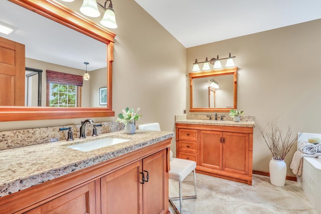 330 Dorchester Ln, Grayslake, IL 60030 - full bath featuring two vanities and a bathtub