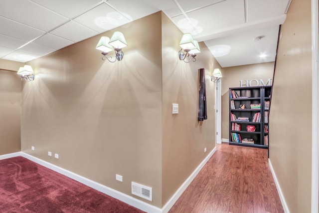 330 Dorchester Ln, Grayslake, IL 60030 - hall with wood finished floors and a paneled ceiling