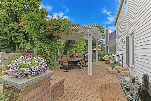 330 Dorchester Ln, Grayslake, IL 60030 - view of patio featuring outdoor dining area and a pergola