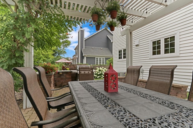 330 Dorchester Ln, Grayslake, IL 60030 - view of patio featuring outdoor dining space, a pergola, and a grill