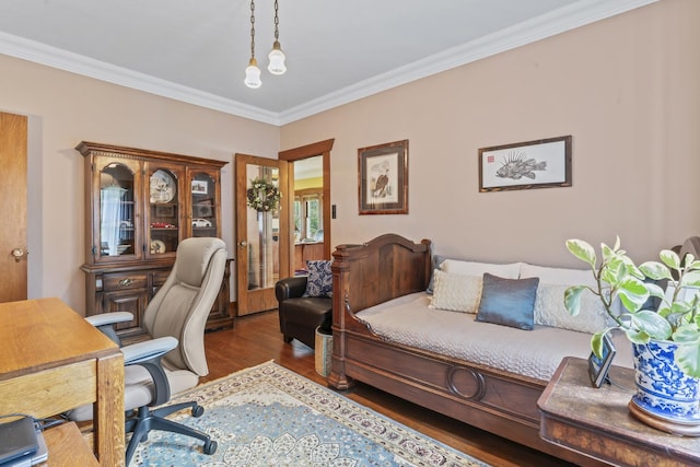 321 W Chebanse Ave, Chebanse, IL 60922 - office area featuring ornamental molding and wood finished floors