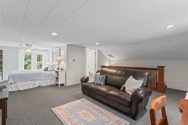 321 W Chebanse Ave, Chebanse, IL 60922 - bedroom with carpet floors, recessed lighting, and lofted ceiling
