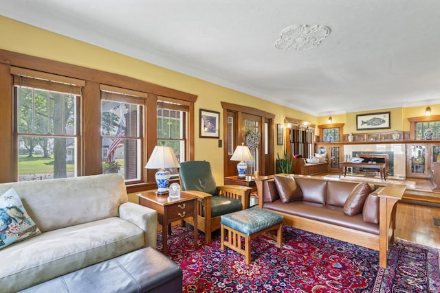 321 W Chebanse Ave, Chebanse, IL 60922 - living room with wood finished floors and a fireplace