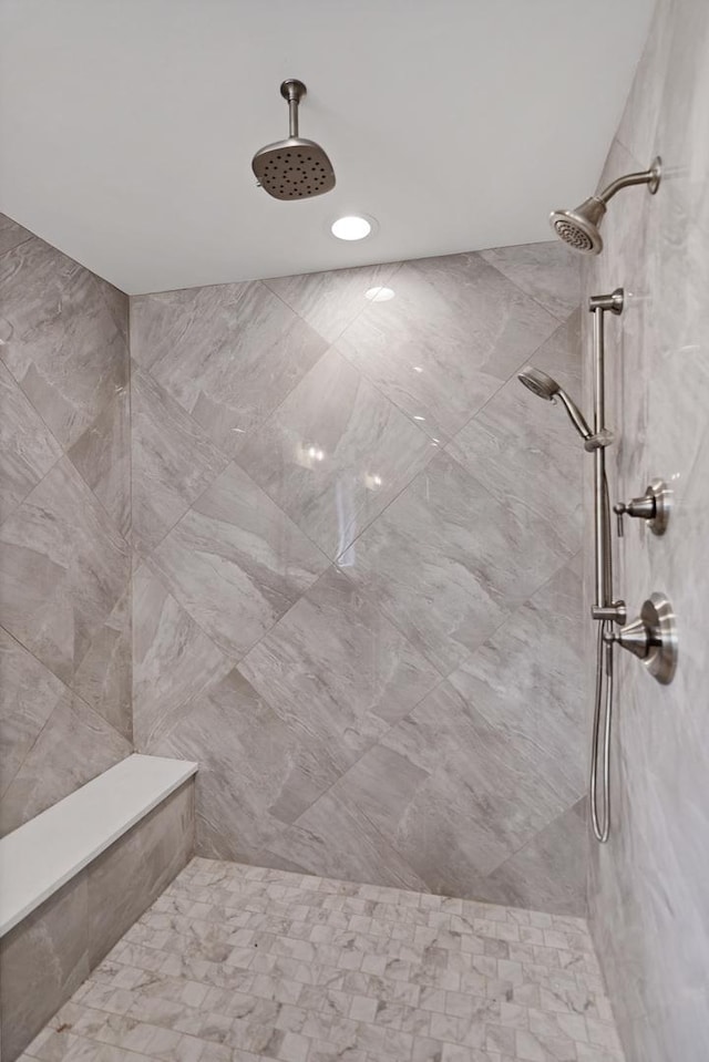 16540 Pear Ave, Orland Park, IL 60467 - bathroom with a tile shower and recessed lighting