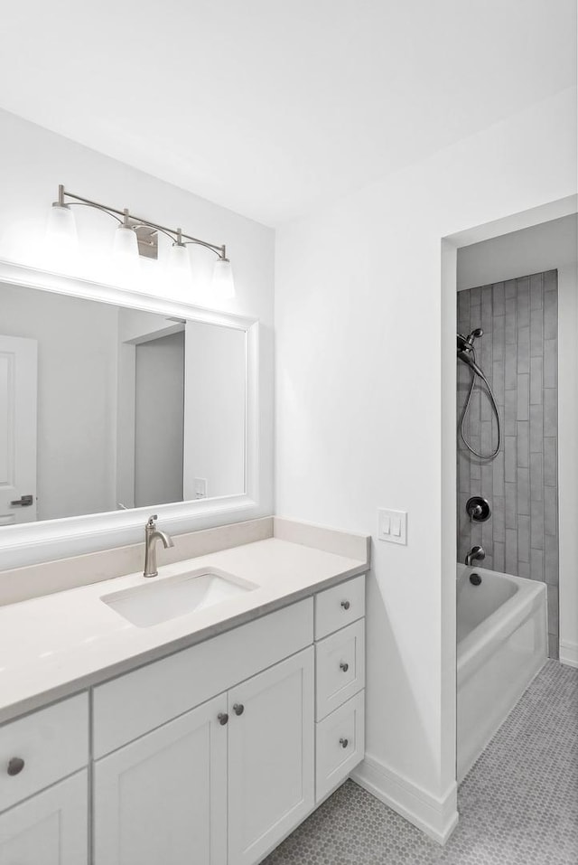 16540 Pear Ave, Orland Park, IL 60467 - full bath featuring vanity, shower / tub combination, and tile patterned flooring