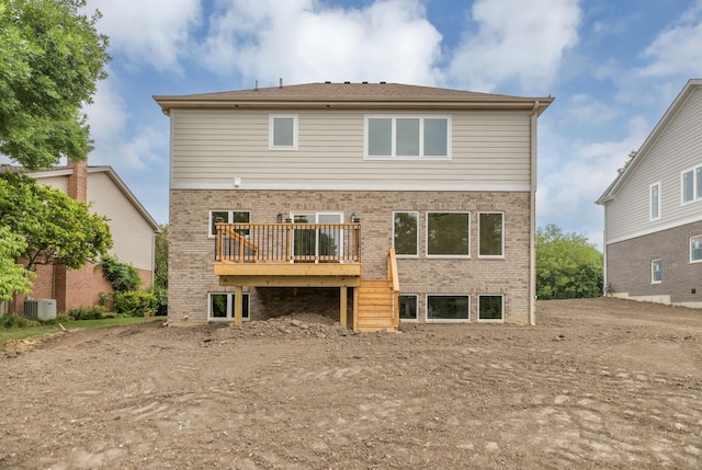 16540 Pear Ave, Orland Park, IL 60467 - rear view of house with brick siding and a wooden deck
