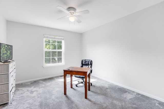 1356 Geneva Ln, Cary, IL 60013 - office with a ceiling fan and carpet flooring