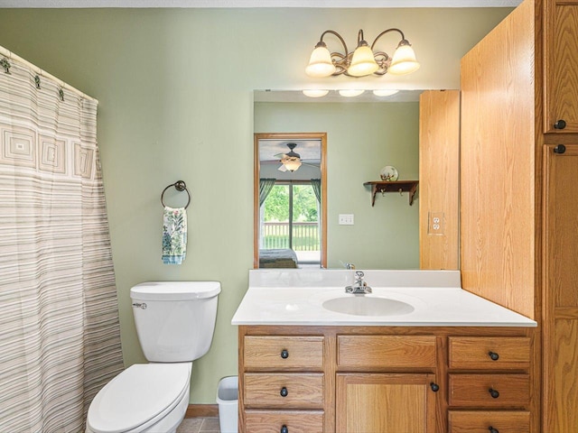 1375 Coven Cir, Davis, IL 61019 - bathroom with vanity, a shower with shower curtain, and tile patterned flooring