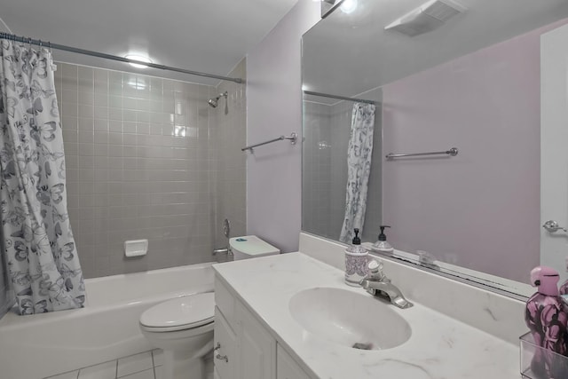 6411 Lincoln Ave Unit 412, Morton Grove, IL 60053 - bathroom with vanity, shower / bath combo with shower curtain, and tile patterned flooring