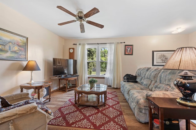 125 E Robinhood Way, Bolingbrook, IL 60440 - living room with ceiling fan and wood finished floors