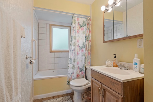 125 E Robinhood Way, Bolingbrook, IL 60440 - full bathroom featuring vanity, shower / bath combination with curtain, and tile patterned flooring
