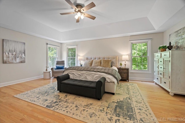 25660 N Countryside Dr, Lake Barrington, IL 60010 - bedroom with a tray ceiling, multiple windows, and wood finished floors