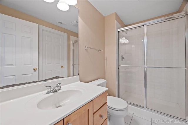 25660 N Countryside Dr, Lake Barrington, IL 60010 - bathroom with vanity, a shower stall, and tile patterned flooring