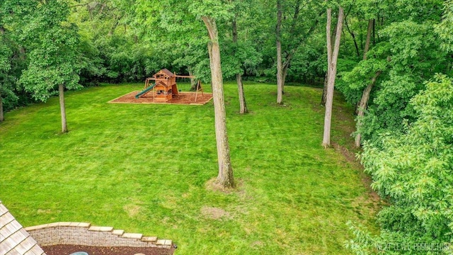25660 N Countryside Dr, Lake Barrington, IL 60010 - view of grassy yard with a playground
