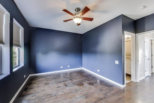 7501 Brown Ave Unit 3C, Forest Park, IL 60130 - spare room with ceiling fan, wood finished floors, and a smoke detector