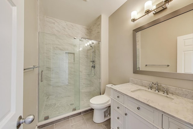 7501 Brown Ave Unit 3C, Forest Park, IL 60130 - bathroom with vanity, a shower stall, and tile patterned floors