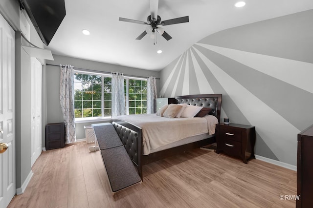 1261 River Ash Ct, Bartlett, IL 60103 - bedroom featuring lofted ceiling, wood finished floors, and recessed lighting