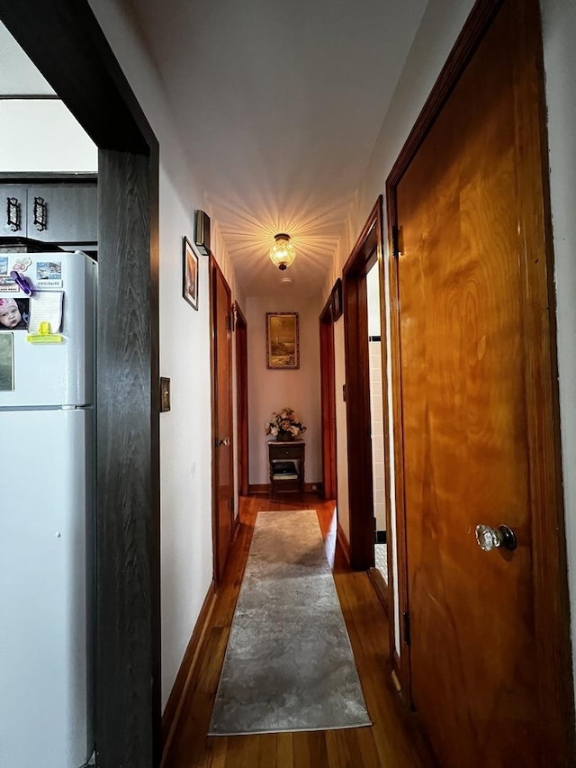 3506 N Rutherford Ave, Chicago, IL 60634 - corridor featuring dark wood-style flooring and baseboards