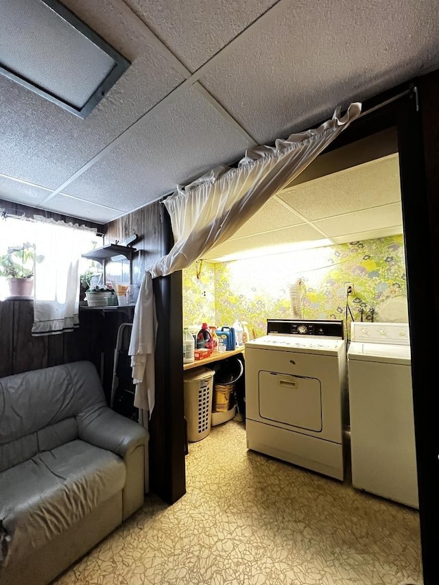 3506 N Rutherford Ave, Chicago, IL 60634 - basement featuring separate washer and dryer, light floors, and a textured ceiling