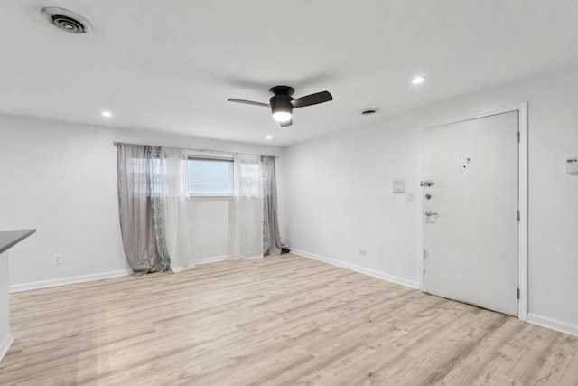 9445 W Kelvin Ln Unit 2992, Schiller Park, IL 60176 - unfurnished room with a ceiling fan, light wood-style floors, and recessed lighting