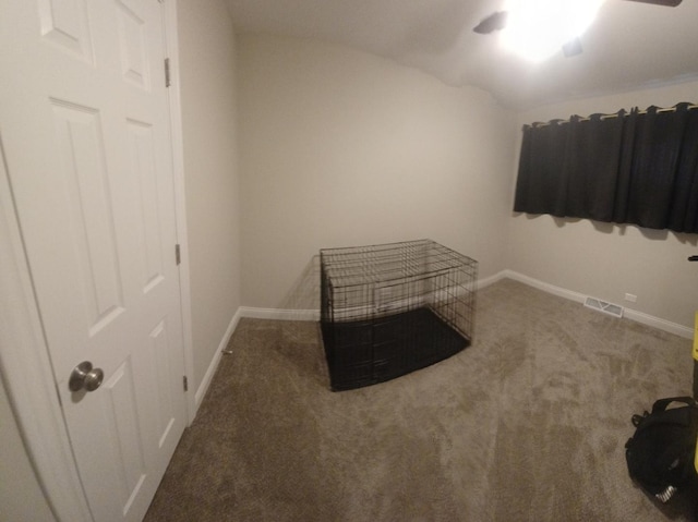 3114 W 163rd St, Markham, IL 60428 - unfurnished bedroom featuring carpet, vaulted ceiling, and ceiling fan