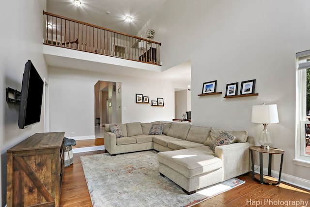 232 Bobolink Dr, Grayslake, IL 60030 - living area with a high ceiling and wood finished floors